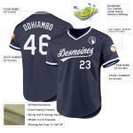 Weißes, marineblaues authentisches Baseball-Trikot im Retro-Look