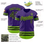 Authentic Custom Jersey Line Grün Baseball Lila Schwarz-Neon