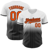 Fade Authentic Fashion Baseball Weiß Nadelstreifen Jersey Orange-Schwarz Custom