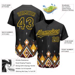 Gelb Schwarz Design Authentische Baseball Muster Stil Ethnische Jersey Afrikanische