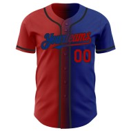 Authentic Fashion Custom Rot-Schwarz Gradient Royal Baseball Jersey