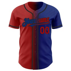 Authentic Fashion Custom Rot-Schwarz Gradient Royal Baseball Jersey