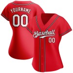 Benutzerdefiniertes rot-weiß-schwarzes authentisches Baseball-Trikot
