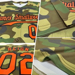 Benutzerdefiniertes Camo Orange-Schwarz Authentic Salute To Service Baseball-Trikot