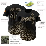 3D Gold Leopard Vegas Authentic Baseball Design Print Mode Benutzerdefinierte Muster Schwarz Verblassen Jersey