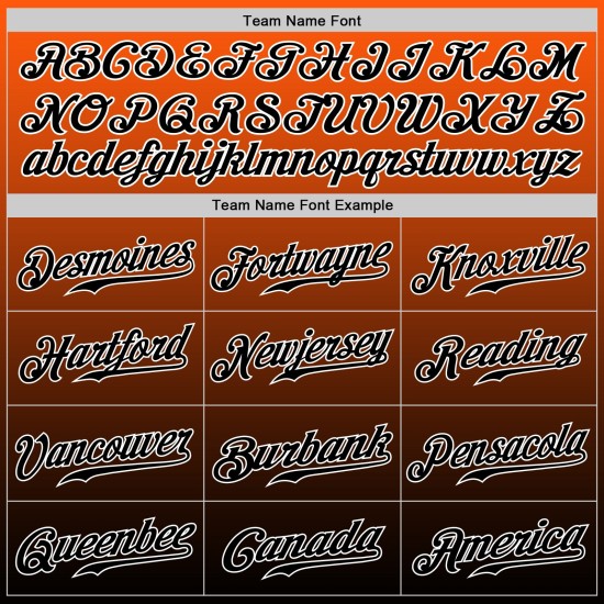 Benutzerdefinierte Orange Schwarz-Weiß Authentic Fade Fashion Baseball Jersey