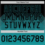 3D Jersey Farbverlauf Quadrat Schwarz Baseball Teal Muster Formen Authentisches Design Custom