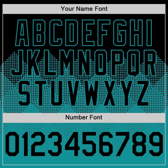 3D Jersey Farbverlauf Quadrat Schwarz Baseball Teal Muster Formen Authentisches Design Custom