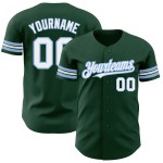 Jersey Weiß-Hell Benutzerdefinierte Grün Baseball Blau Authentisch