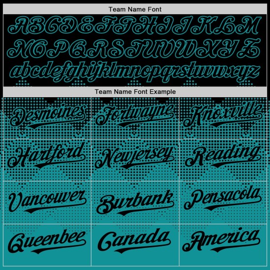 3D Jersey Farbverlauf Quadrat Schwarz Baseball Teal Muster Formen Authentisches Design Custom