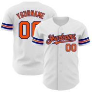 Custom Baseball Weiß Jersey Orange-Royal Authentic