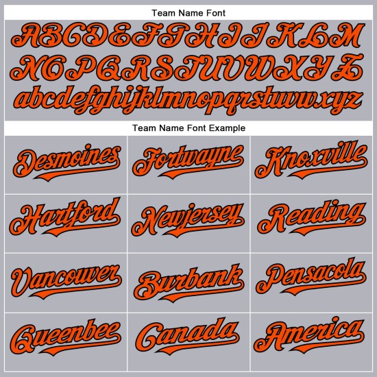 Orange-Schwarzes Baseball-Trikot in Grau