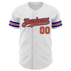 Custom Baseball Weiß Jersey Orange-Royal Authentic