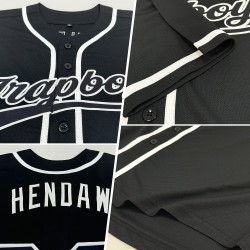 Benutzerdefiniertes authentisches schwarzes und weißes Baseball-Trikot