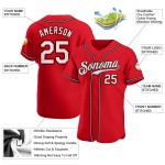 Benutzerdefiniertes rot-weiß-schwarzes authentisches Baseball-Trikot