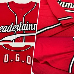 Benutzerdefiniertes rot-weiß-schwarzes authentisches Baseball-Trikot