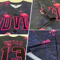 Benutzerdefiniertes 3D-Musterdesign Hawaii Flamingo Authentic Baseball Jersey