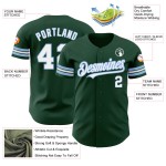Jersey Weiß-Hell Benutzerdefinierte Grün Baseball Blau Authentisch