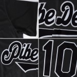 Benutzerdefiniertes schwarzes und graues authentisches Baseball-Trikot