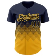 Baseball Jersey Formen Gradienten 3D Gold Navy Quadrat Authentische Muster Design Custom