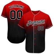 Benutzerdefinierte rot schwarz-weiß authentische verblasst Mode Baseball Jersey
