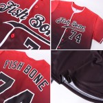 Benutzerdefinierte rot schwarz-weiß authentische verblasst Mode Baseball Jersey
