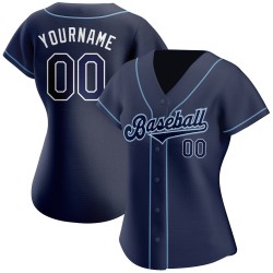 Custom Navy Navy-Puderblau Authentic Baseball Jersey