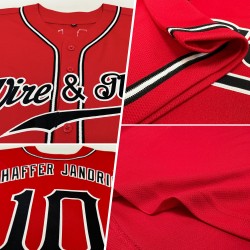 Benutzerdefiniertes authentisches rot-schwarz-weißes Baseball-Trikot